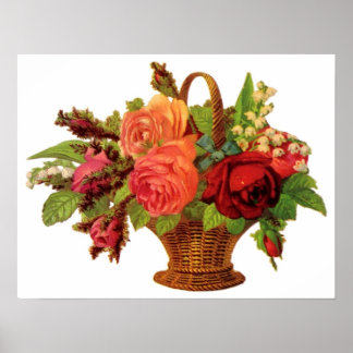 Poster personnalisable du panier rose