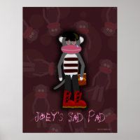 Poster personnalisable Emo Sock Monkey Character