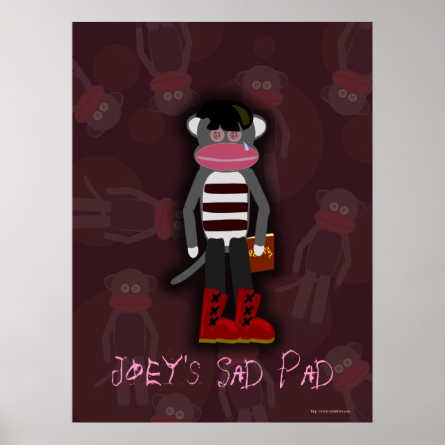 Poster personnalisable Emo Sock Monkey Character (Devant)