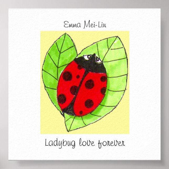 Poster personnalisable Ladybug love pour toujours (Devant)