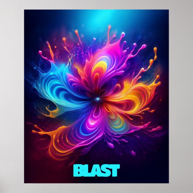 Poster Personnalisable Liquéfié De Couleur (Devant)