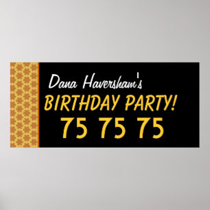 Poster Personnalisé 75e anniversaire ou toute année Gold 