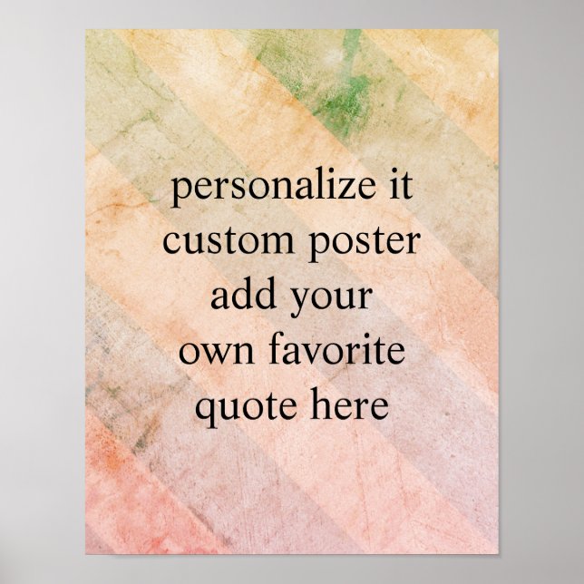 poster personnalisé ajouter votre citation rayures (Devant)