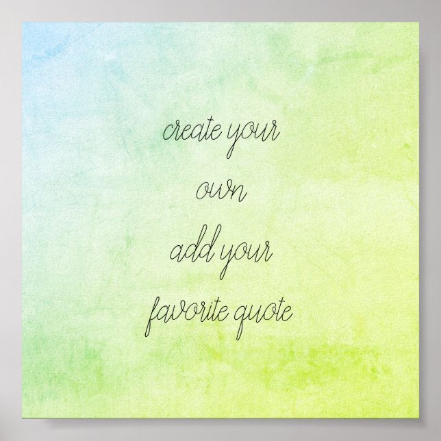 poster personnalisé ajouter votre devis aquarelle  (Devant)