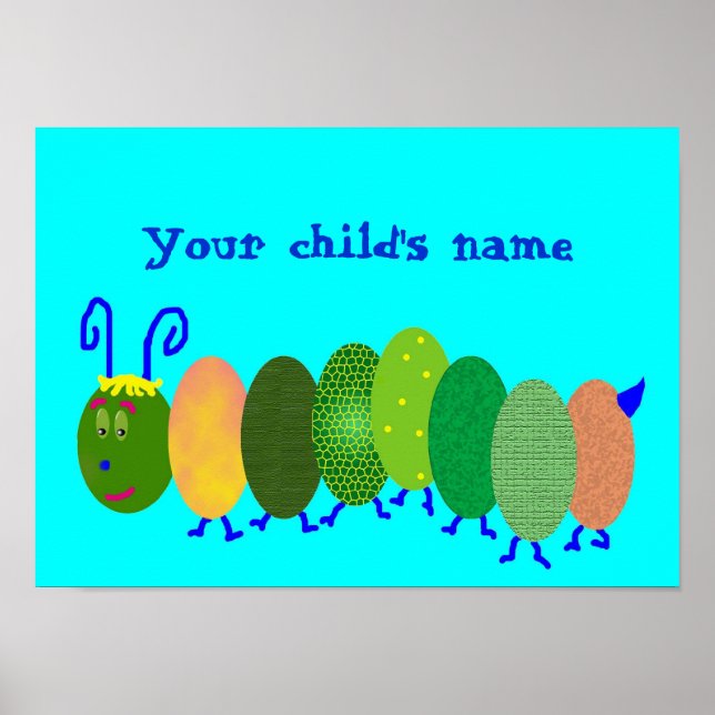 Poster personnalisé Aqua Caterpillar (Devant)