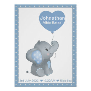 Poster Personnalisé Baby Elephant Birth Imprimer