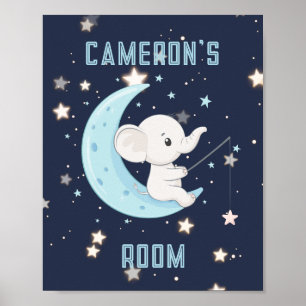 Poster personnalisé Baby Elephant Fishing 4 Etoile