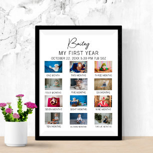 Poster personnalisé Baby First Year Poster Moderne