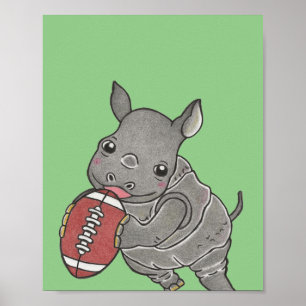 Poster personnalisé Baby Rhino Animal Nursery
