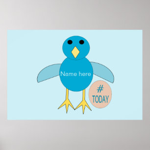 Poster personnalisé Blue Birthday Boy Chick Poster