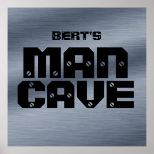 Poster personnalisé Brossé Steel Man Cave