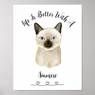 Poster personnalisé Chat Siamese Pet Wall Art