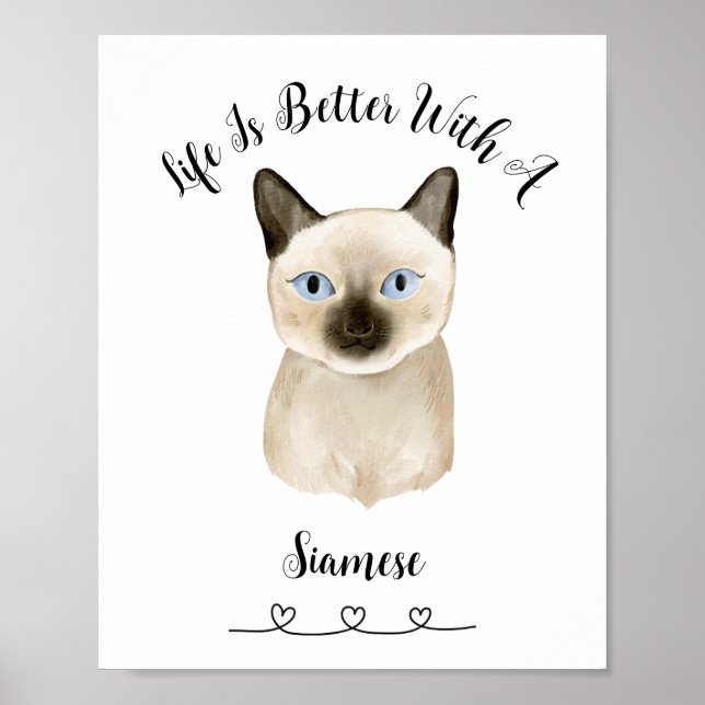 Poster personnalisé Chat Siamese Pet Wall Art (Devant)