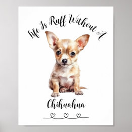 Poster personnalisé Chihuahua Pet Wall Art