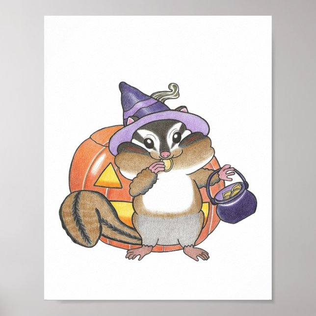 Poster personnalisé Chipmunk Halloween Animal Nurs (Devant)