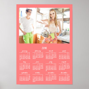 Poster personnalisé Coral Calendrier annuel 2016