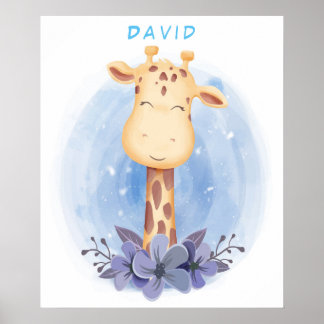 Poster personnalisé de la Giraffe pour bébés