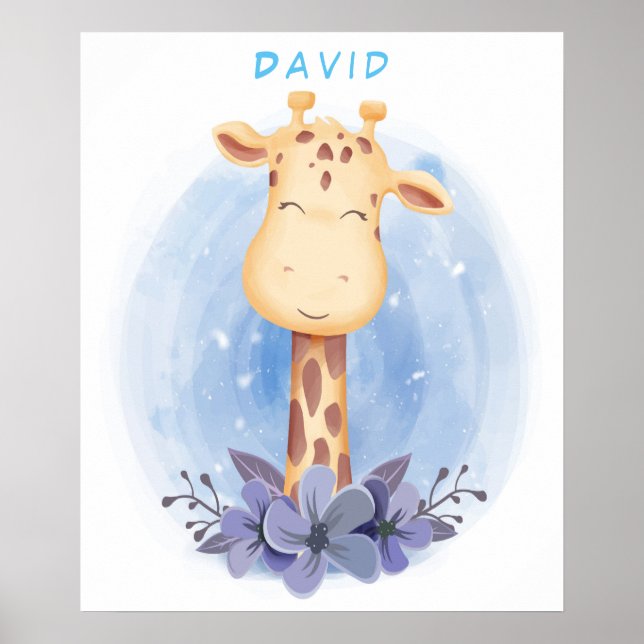 Poster personnalisé de la Giraffe pour bébés (Devant)