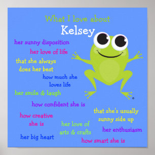 Poster personnalisé de la Grenouille mignonne pour