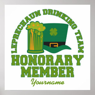Poster personnalisé de l'équipe de boisson Leprech