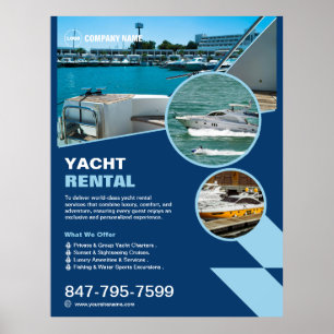 Poster personnalisé de location de yacht