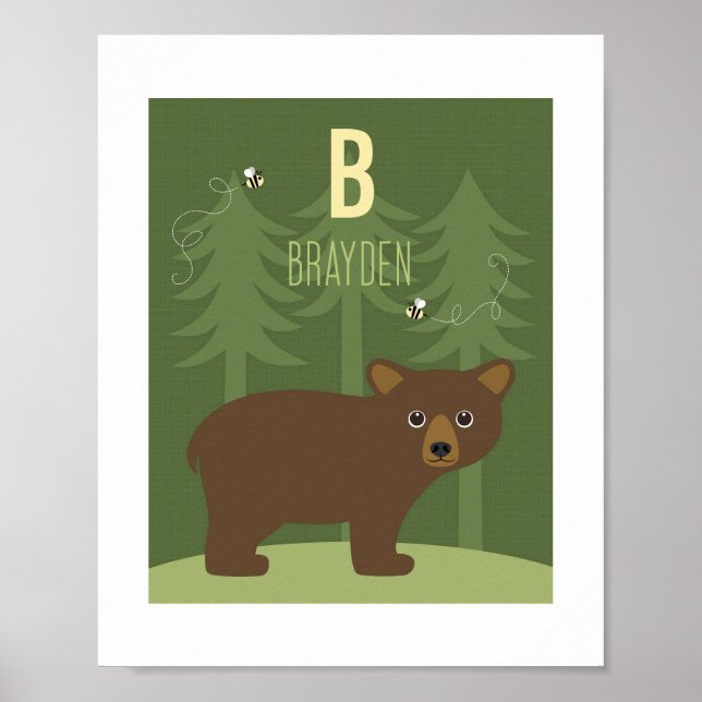 Poster personnalisé de l'ours (Devant)