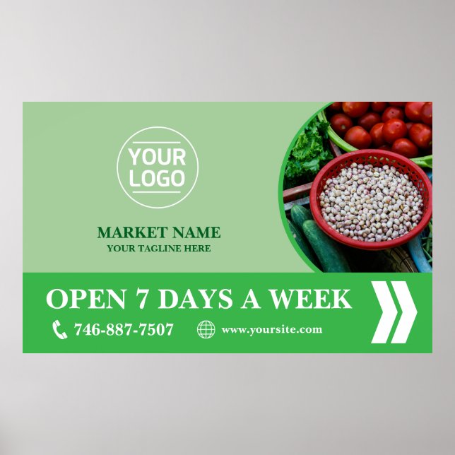 Poster personnalisé du marché de l'alimentation (Devant)