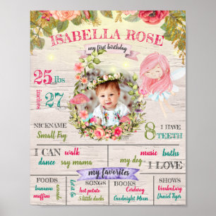 Poster personnalisé Fairy First Birthday