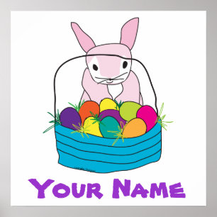 Poster personnalisé lapin de Pâques