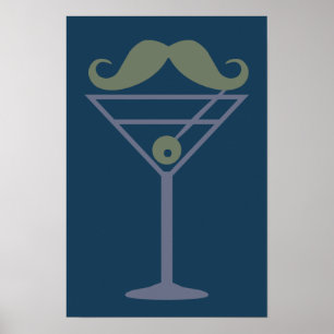 Poster personnalisé Martini Mustache