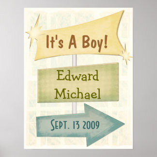 Poster personnalisé Nouveau bébé / toute occasion