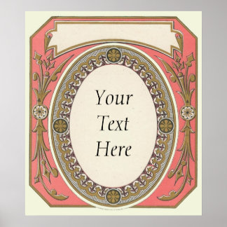 Poster personnalisé Pink Vintage Border