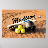 Poster personnalisé pour les joueurs de softball F