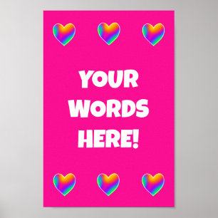 Poster personnalisé Rainbow Hearts