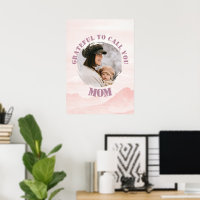 Poster personnalisé rose pour maman