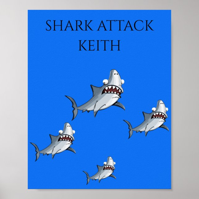 POSTER PERSONNALISÉ "SHARK ATTACK" (Devant)