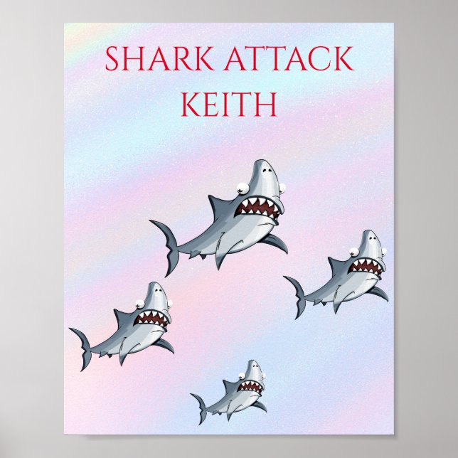 POSTER PERSONNALISÉ "SHARK ATTACK" (Devant)