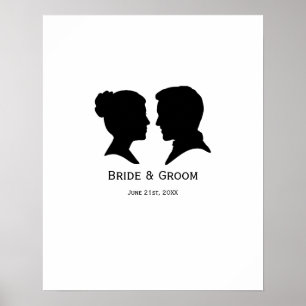 Poster personnalisé Silhouette de mariage