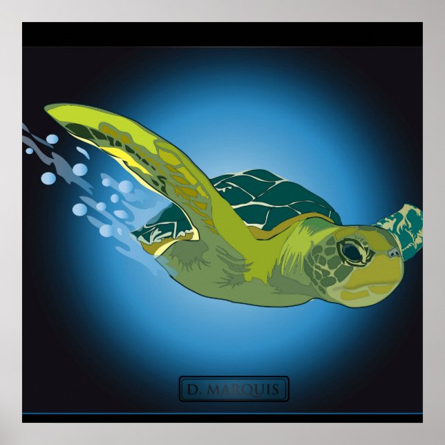 POSTER PERSONNALISÉ - TORTLE MARINE (Devant)