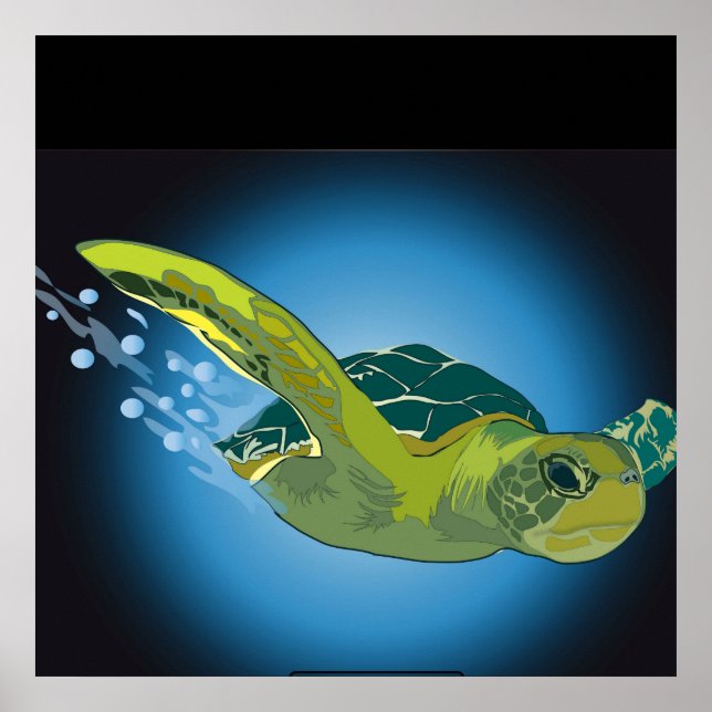 POSTER PERSONNALISÉ - TORTLE MARINE (Devant)