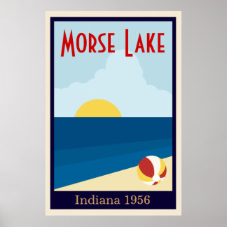Poster personnalisé Vintage lac ou plage