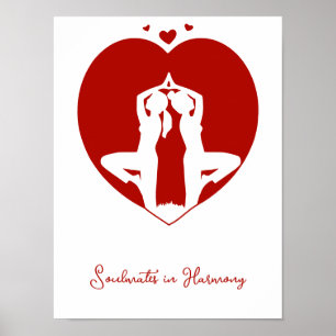 Poster personnalisé Yoga Heart Silhouette