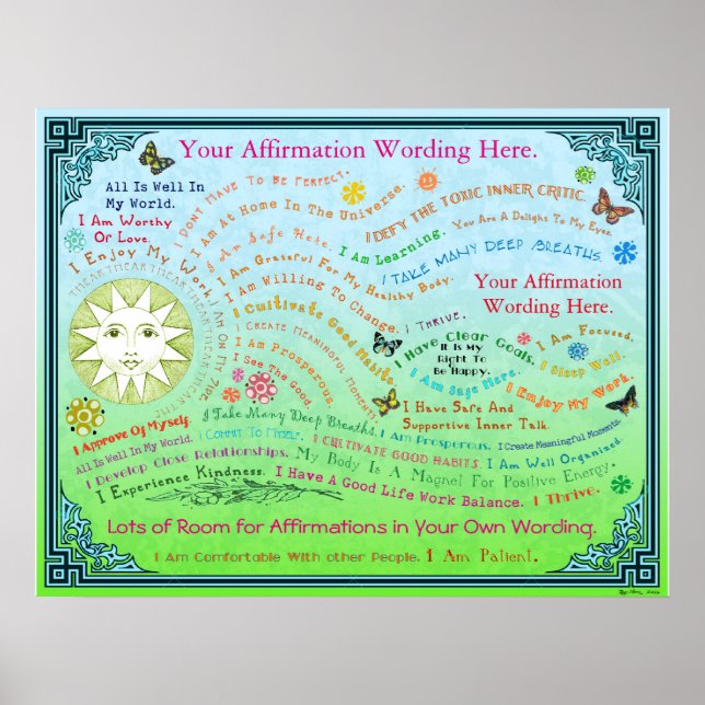 Poster Personnaliser de cette affirmation de jardin (Devant)