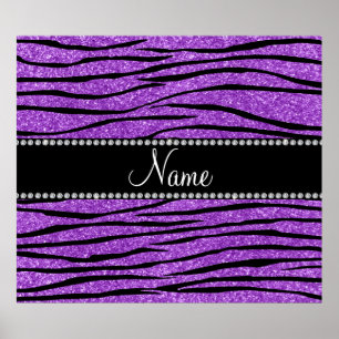 Poster Personnaliser nom pastel violet parties scintillan