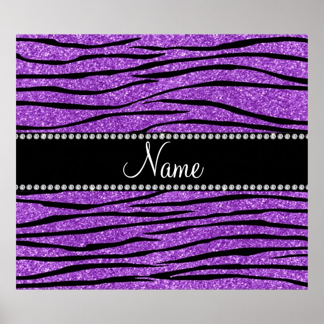 Poster Personnaliser nom pastel violet parties scintillan (Devant)