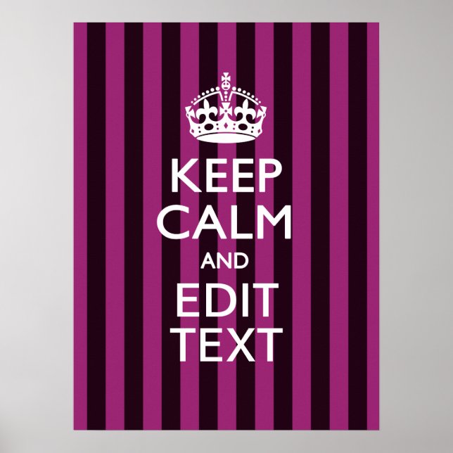 Poster Personnalized KEEP CALM and Your Text on Pink (Devant)