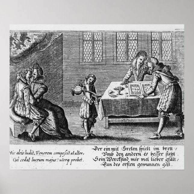 Poster Personnes jouant au jacquet (Devant)