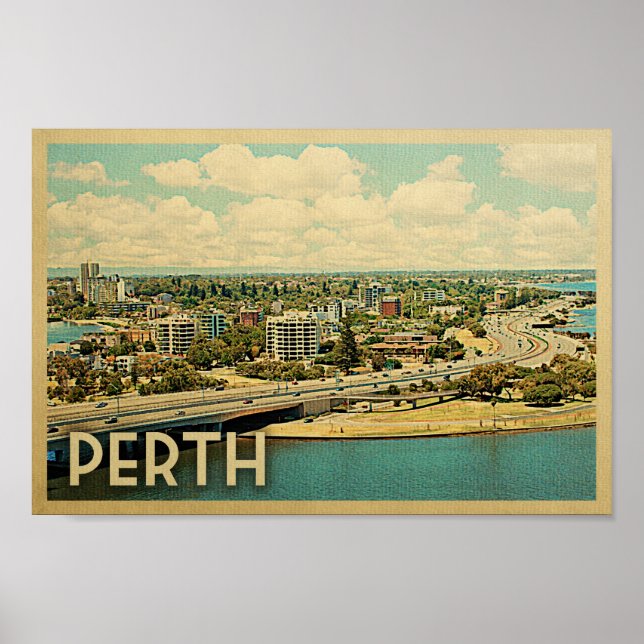 Poster Perth Poster Vintage voyage Poster Australi (Devant)