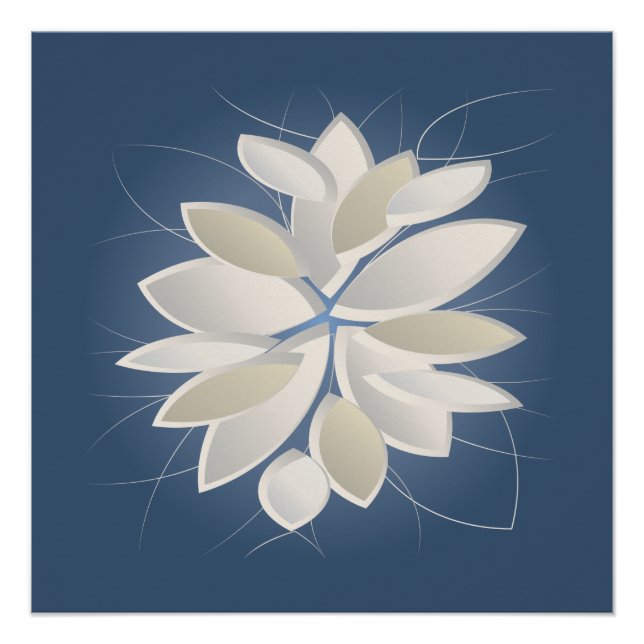 Poster pétales de pierre blanche (Devant)