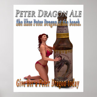 Poster Peter Dragon Ale Beach